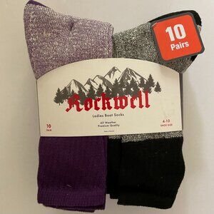 ROCKWELL Women's 10 Pair All Weather Boot Socks NWT Size 4-10